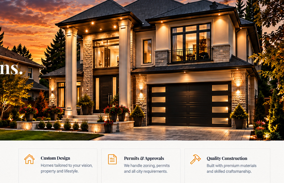 Custom inspired luxury home exterior