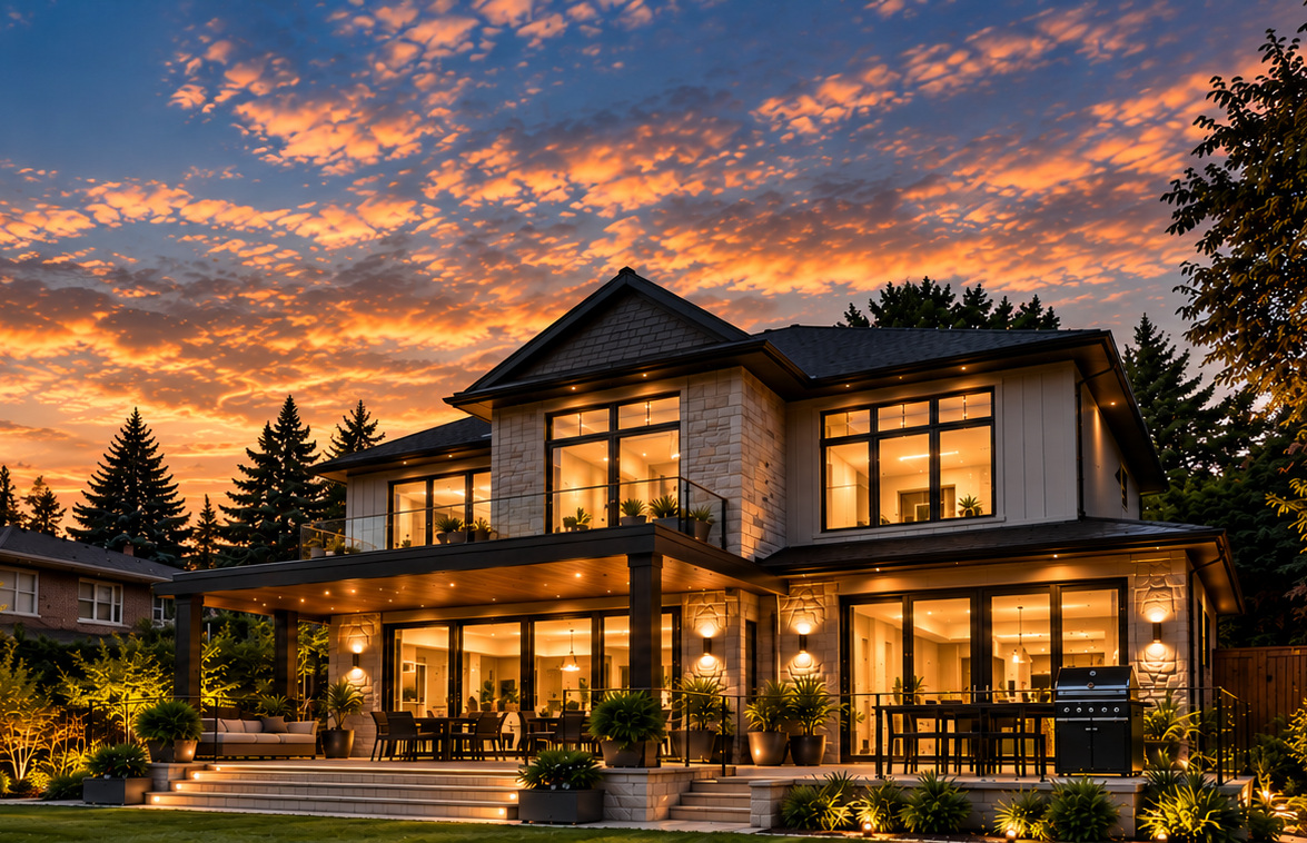 Luxury home transformation exterior